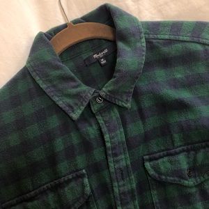 Blue and green flannel shirt